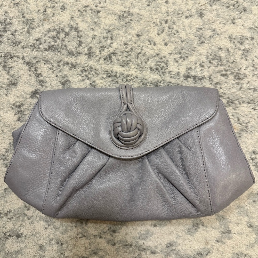 Genuine Leather Mauve lavender banana republic clutch
